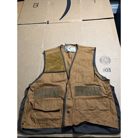 Duck Bay Hunting Vest Men Large, Quilted Shooting Pockets, Vintage Shooting Gear - Picture 1 of 11